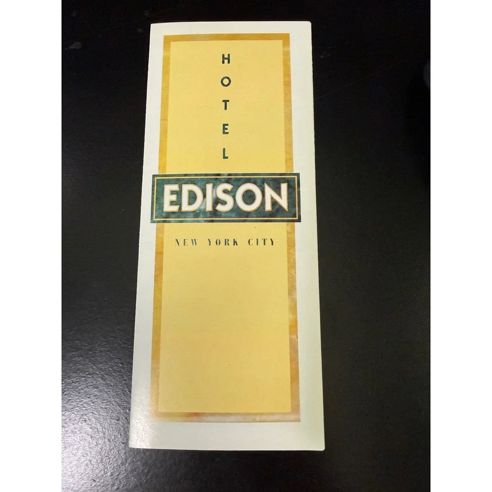 Vintage Hotel Edison NYC Travel Brochure Art Deco Times Square New York Map